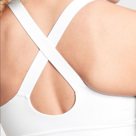 NWT Athleta A-C Warrior Longline Bra White Large - Picture 2 of 4